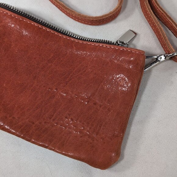 Maxon Collection Italy Leather Crossbody Burnt Orange Brown Adjustable Strap - Picture 2 of 13